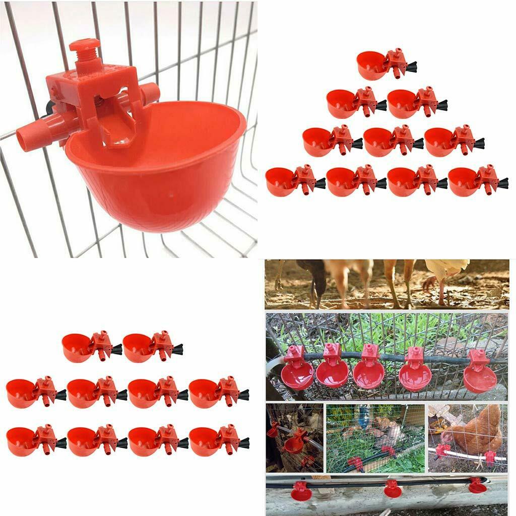 20Pcs Chick Duck Poultry Plastic Automatic Drinker Drinking Bowl Feeding Bowl