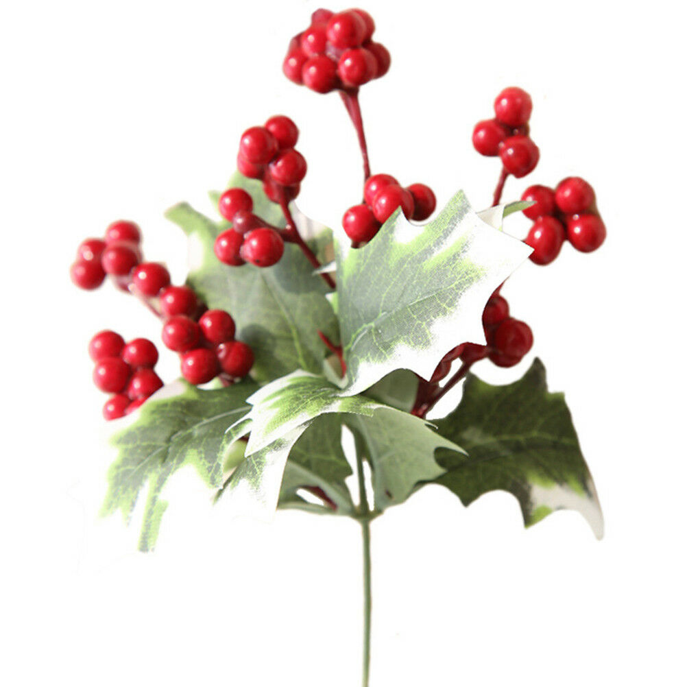 22cm Artificial Flower Red Berries Christmas Flower New Year's Tree Decora.l8