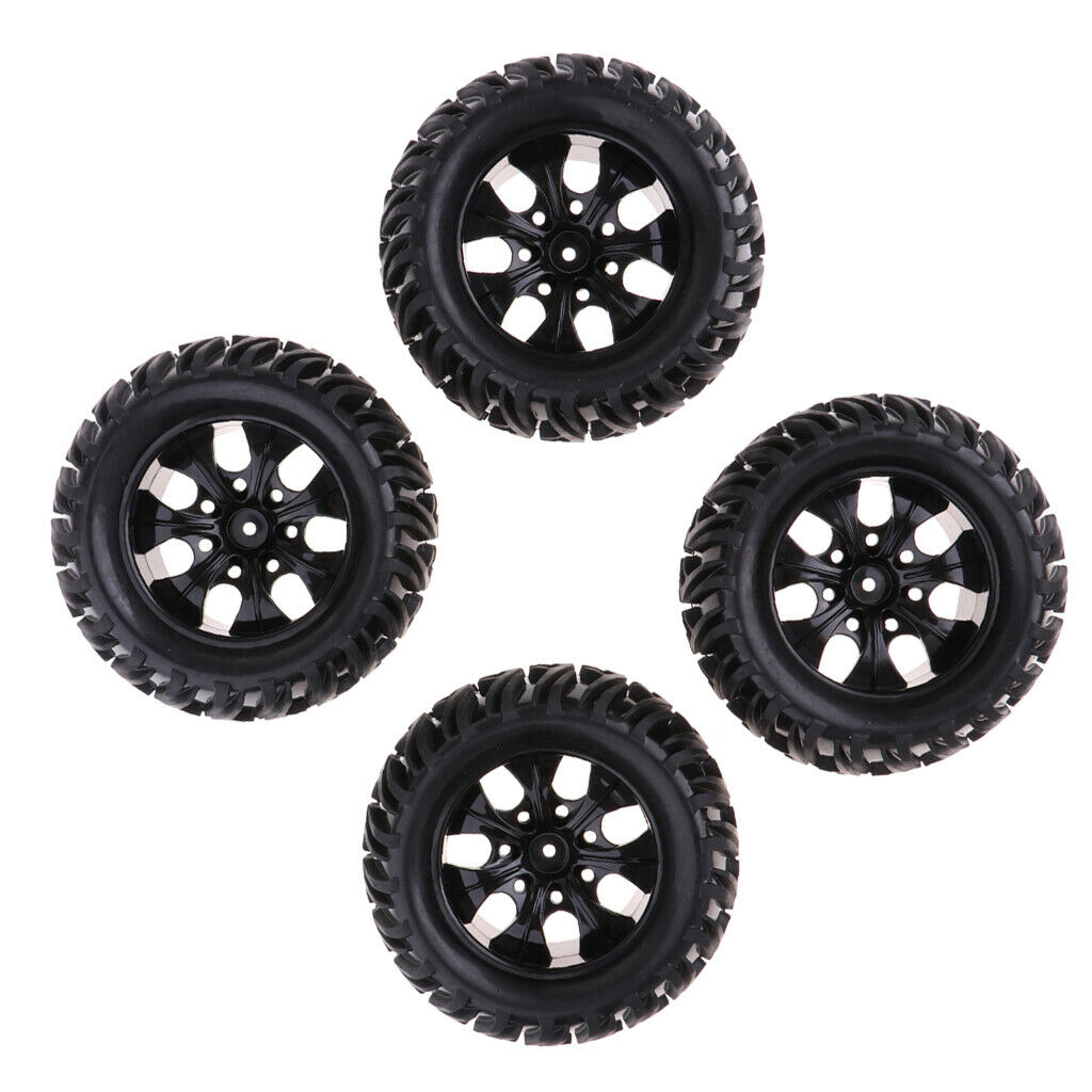 4 Piece of 125mm Rubber Tire Tyres with Wheels for HQ727 1/10 Short Course Truck