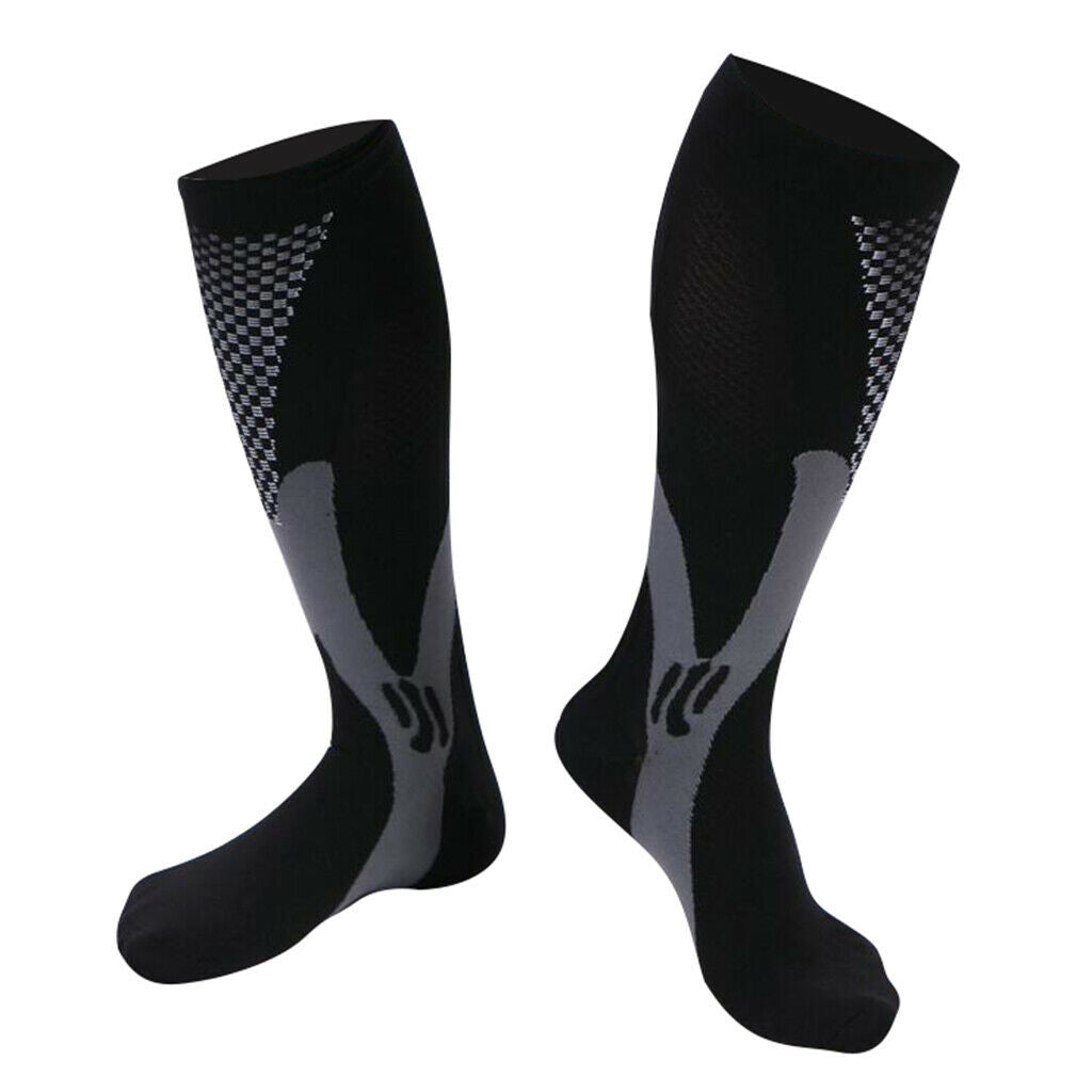 5Pairs Sports Compression Socks Anti Fatigue Anti Sweat Knee High Stockings