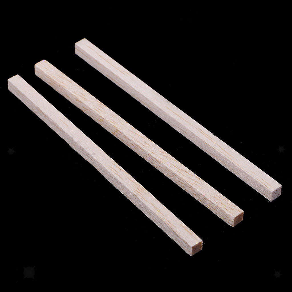 25 Pieces 5x5x110mm Balsa Wood Stick Unfinished Woodcraft Rectangle Wooden Stick