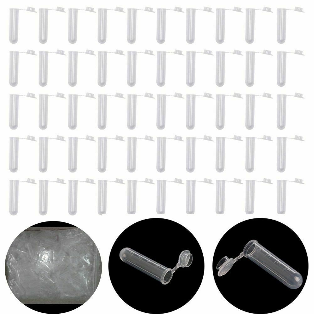 50pcs 5ml Plastic Clear Centrifuge Tubes Cap Vials Sample Lab Container