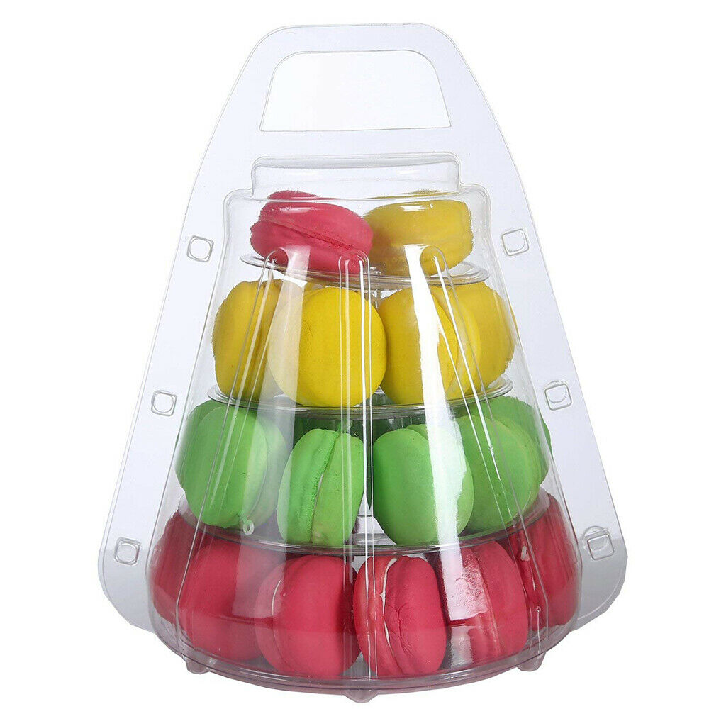 Wedding Party Tower Plastic Macaron Cake Cupcake Display Stand + Carrier Box