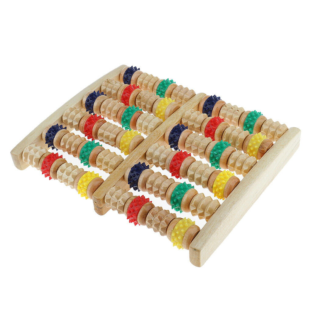 2 Pcs Wooden Foot Massager Roller Relief Stress Massage Reflexology Tool