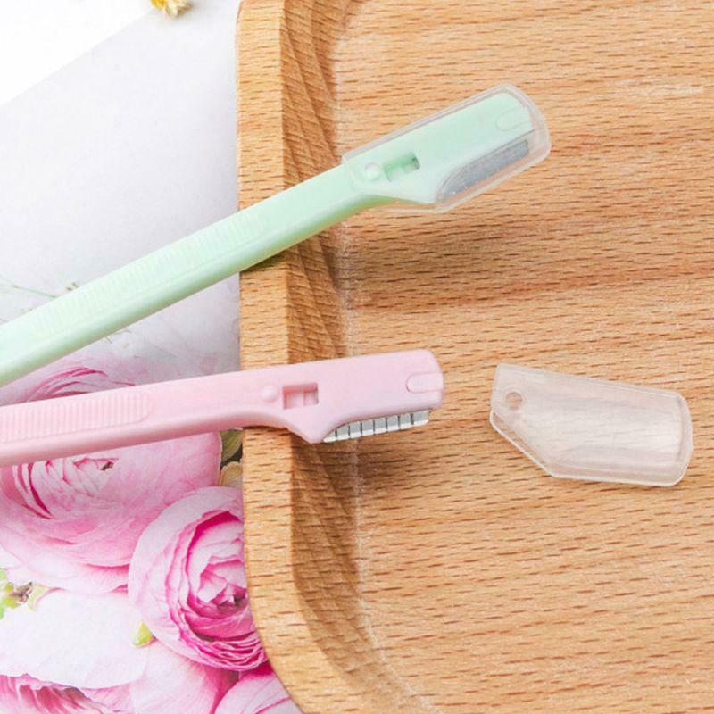 2 Pcs Mini Protable Eyebrow Razor Durable Stainless Steel Blade Practical Tools