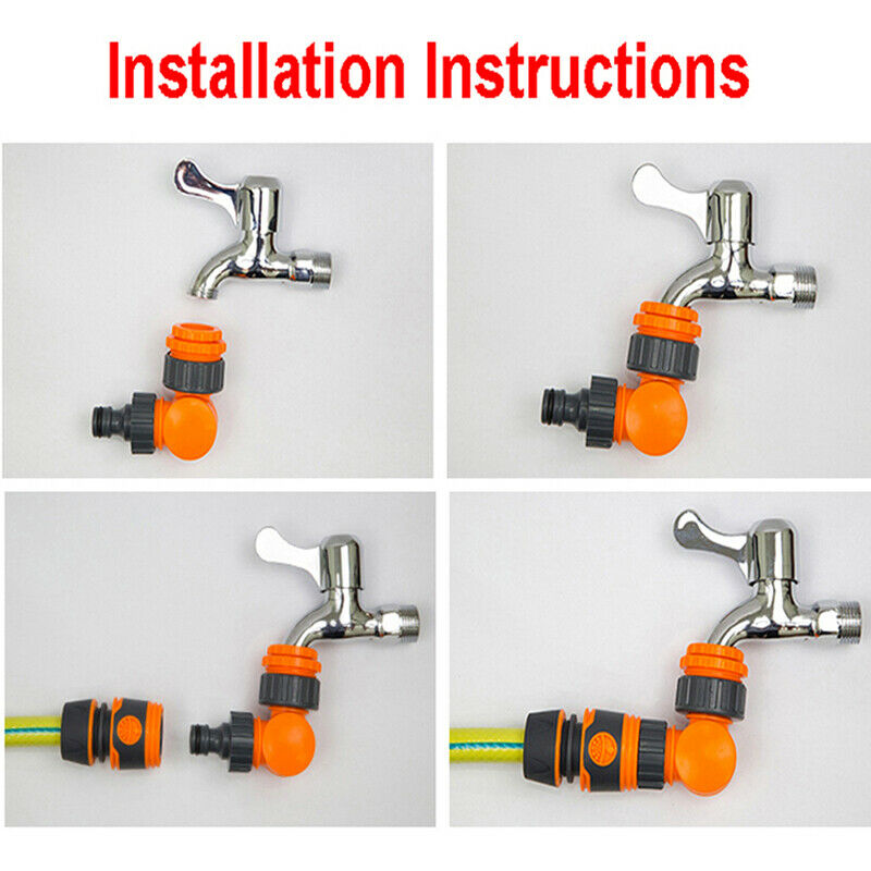 Quick Connector Rotatable Water Tap Splitter Water Control Valve 1/2" 3/4.l8