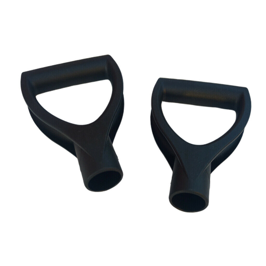 2pcs Black Plastic D-Grip Handle Lawn Farm Garden Snow Removal Spade Fork Shovel