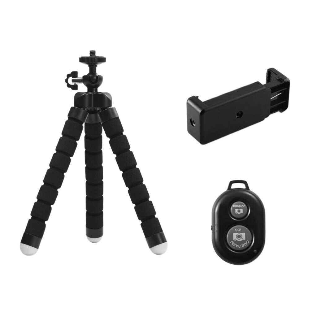 Portable Adjustable Sponge Tripod Phone Camera Stand Holder with Remote