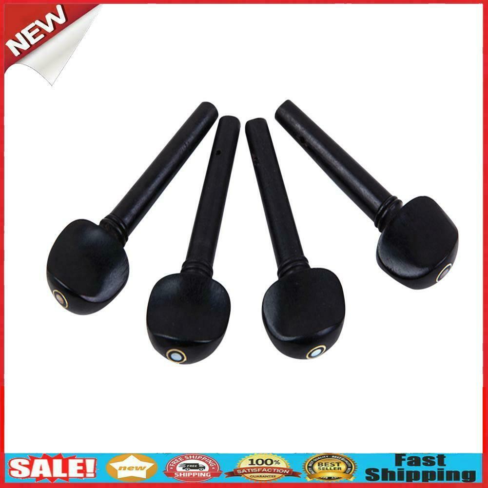 4pcs Ebony Violin Tuning Pegs Tuners with End Pin Fiddle Strings Instrument @