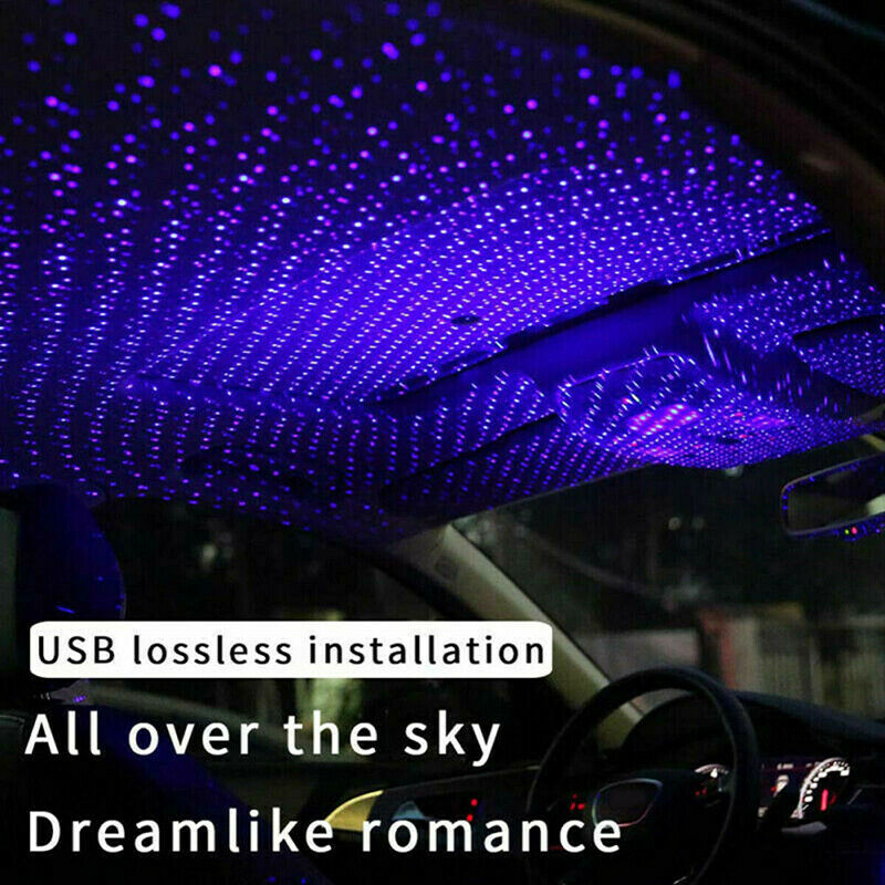 USB CAR Interior Atmosphere Starry Sky Lamp Ambient Star Light LED Projector