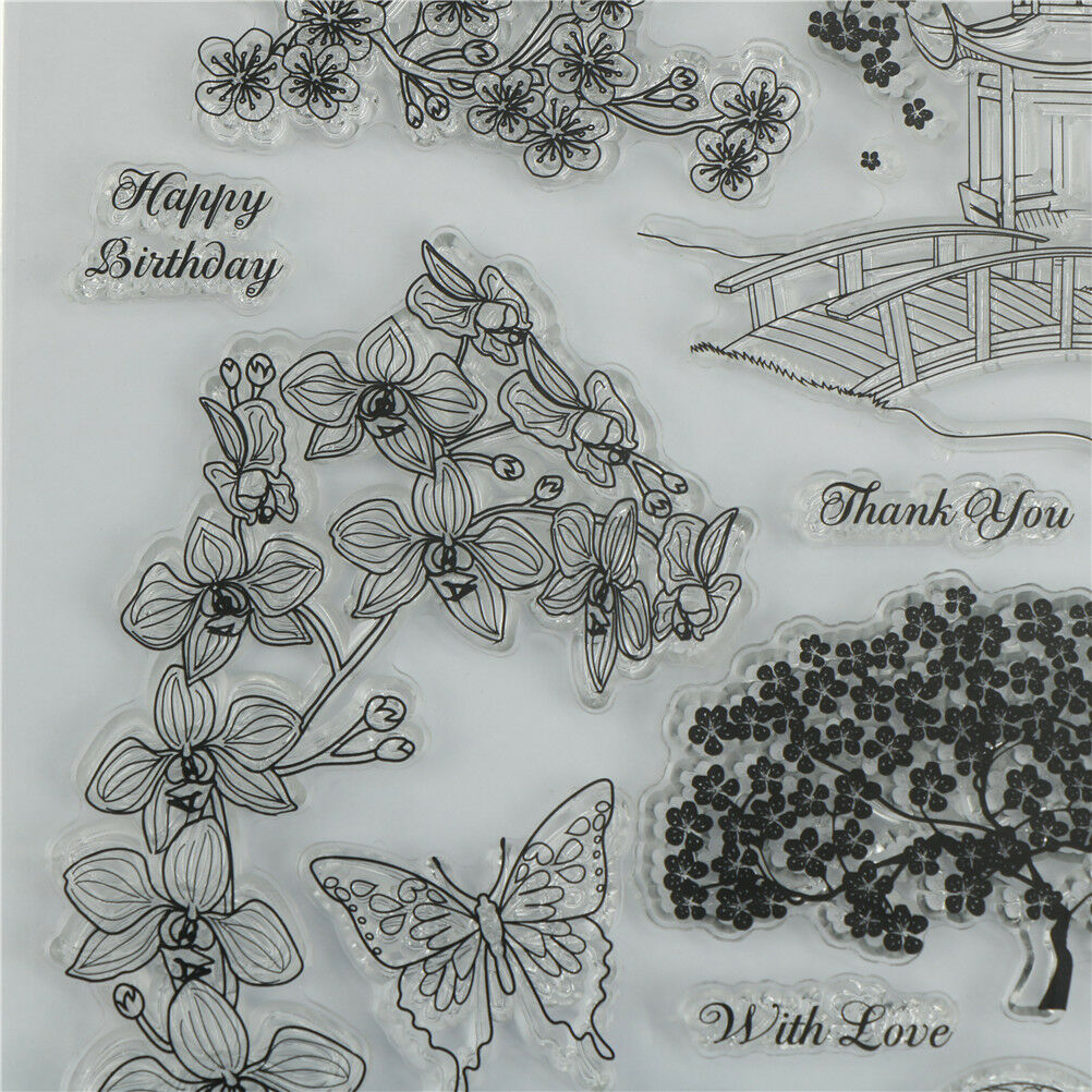 Lifelike flower tree and tower scrapbook diy photo albums cards silicone stampBD