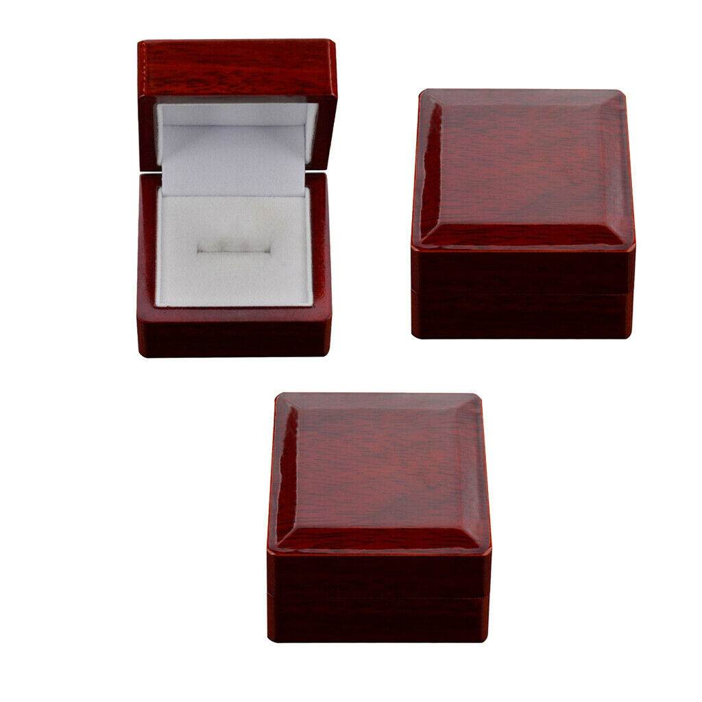 3x luxury wooden jewelry finger ring storage box display case wedding ring