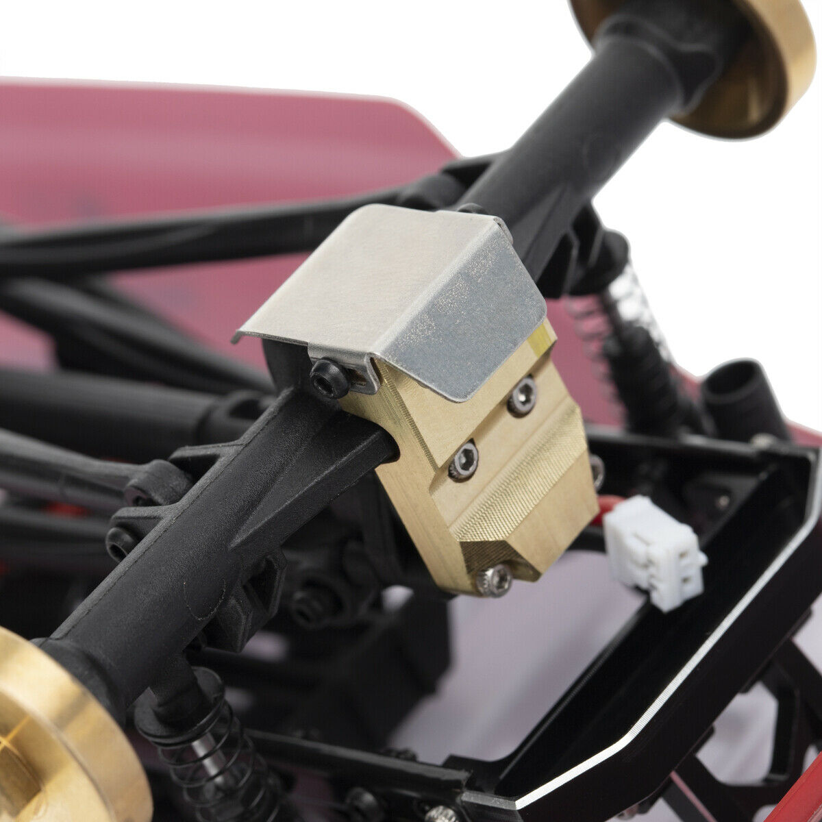 for Racing Axial SCX24 Brass Diff Cover with Stainless Steel Skid Plate SXTF12CP
