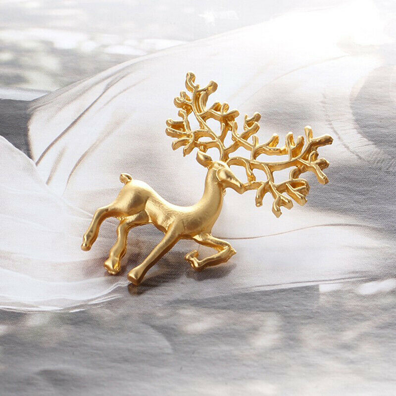 Collar Brooches Pins Metal Animal Longhorn Deer Brooches For Womens Accessoi KX