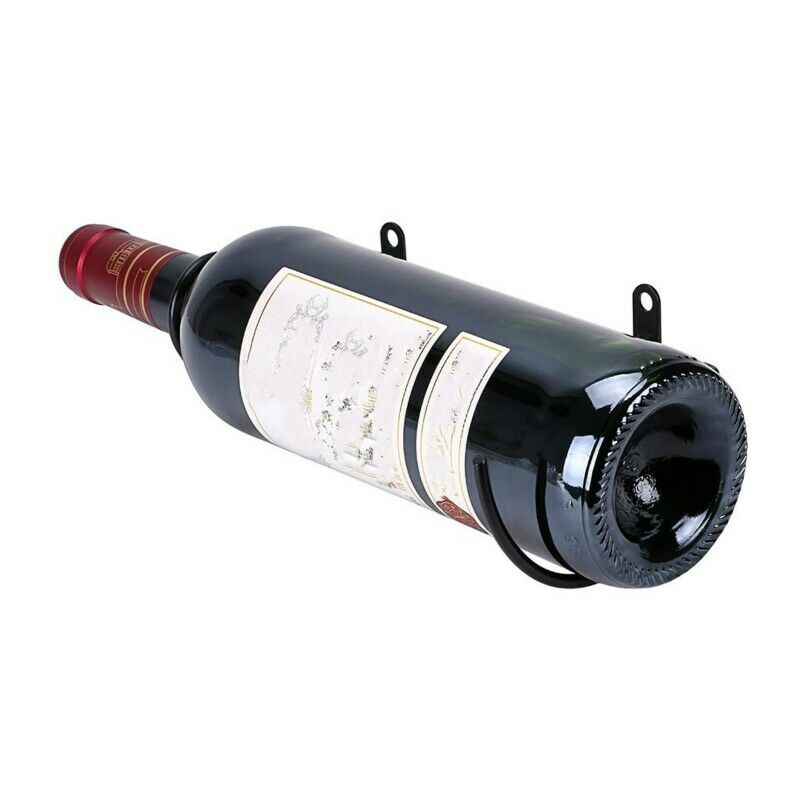 3Pcs Wrought Iron Wine Rack Wall Hanging Wine Holder with Screw Bottle DisplayS1