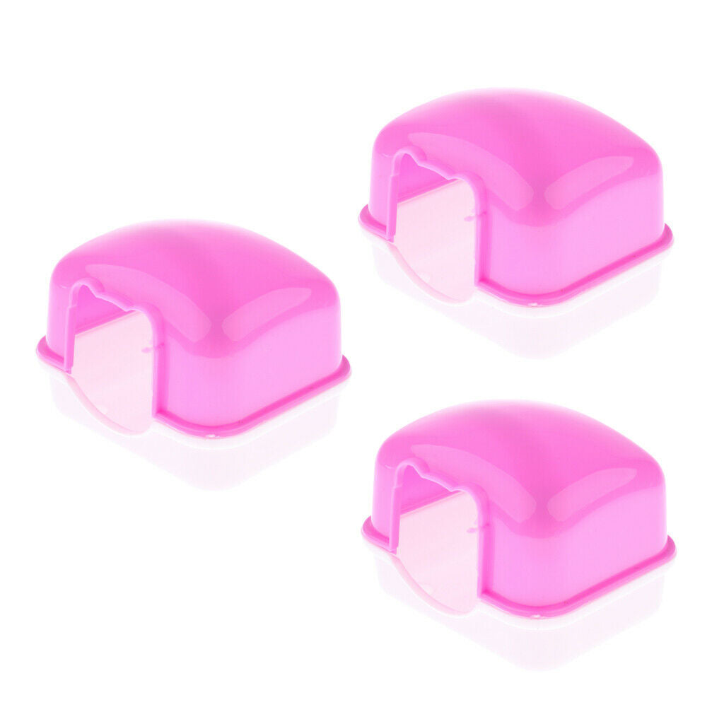 3 x Small Animal Plastic Hamster Bath Sand Room Sauna Toilet, Cute Design