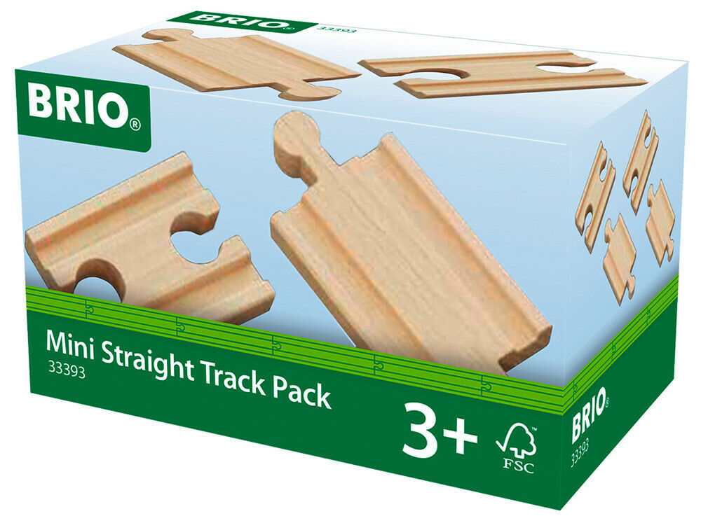 33393 BRIO Mini Straight Track Pack Wooden Railway Tracks Age 3 Years+