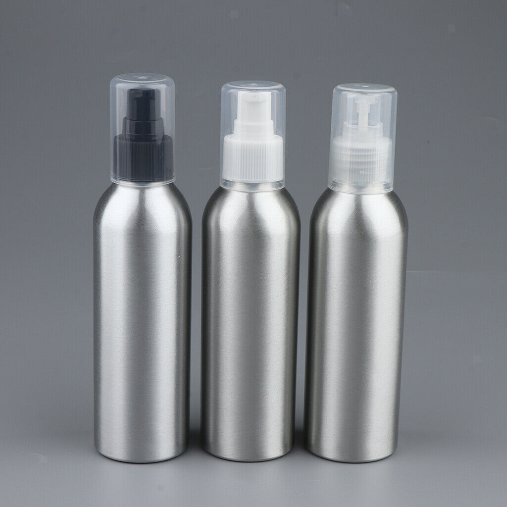 2Pcs Modern Aluminum Refillable Soap Dispenser Pump Bottle For Bathroom - Clear