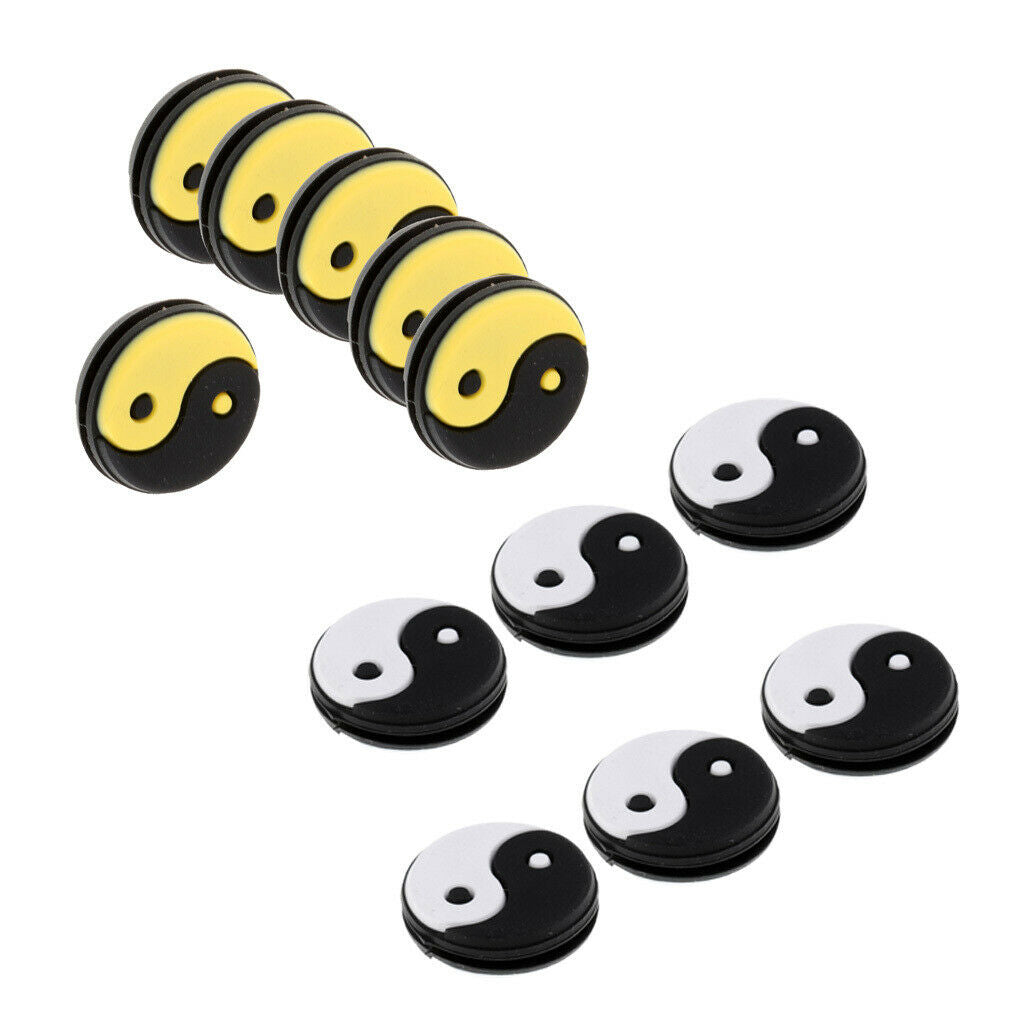 12Pieces/Set Yin Yang Tennis Racquet Vibration Dampener Shock Absorber Damper