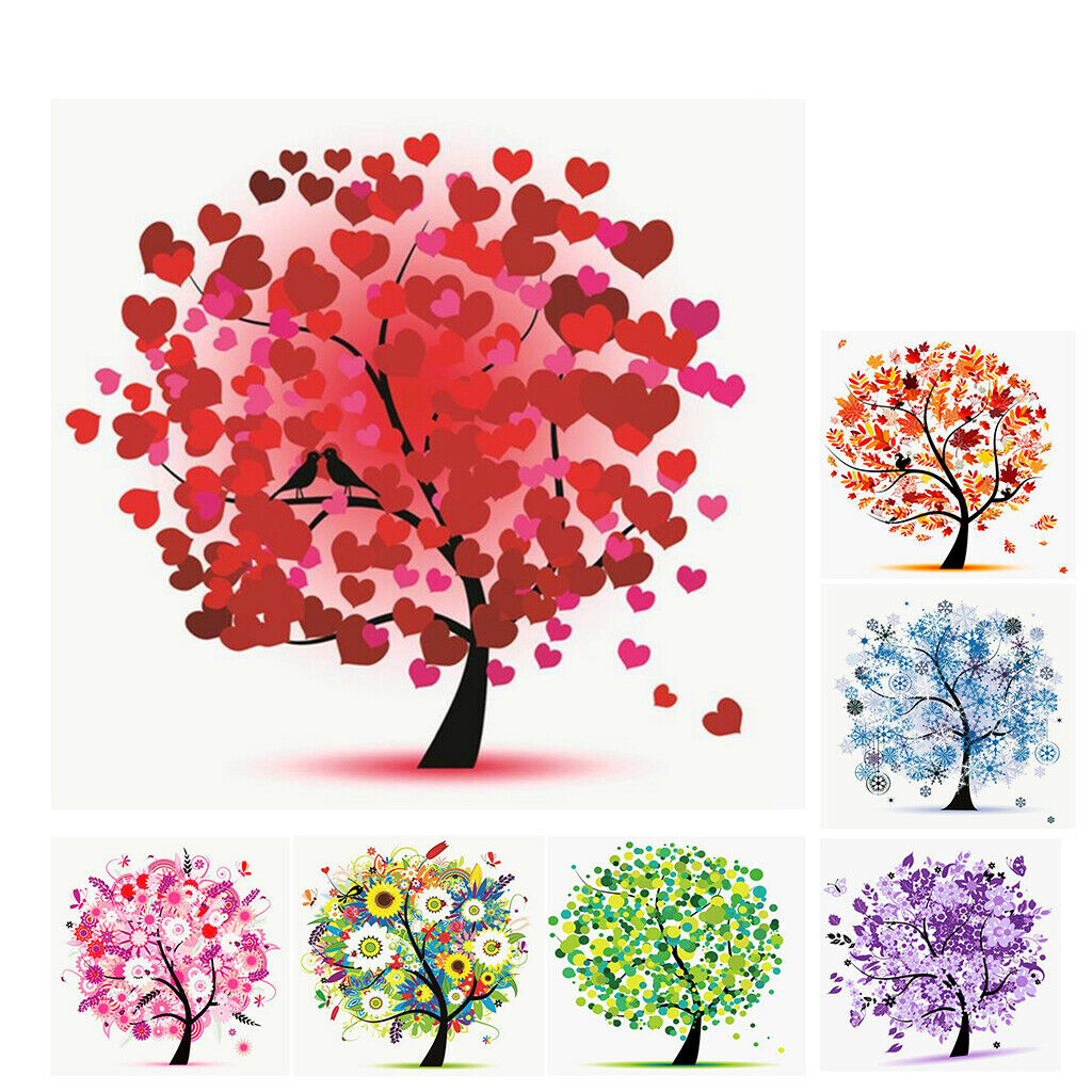 DIY 5D Flower Tree Diamond Painting Embroidery Cross Stitch Kits Purple
