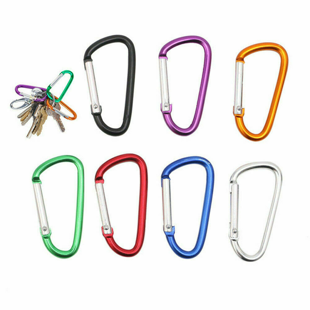 5x Aluminum D-Ring Carabiner Key Clip Chain Snap Hook Camping Karabiner Keyring
