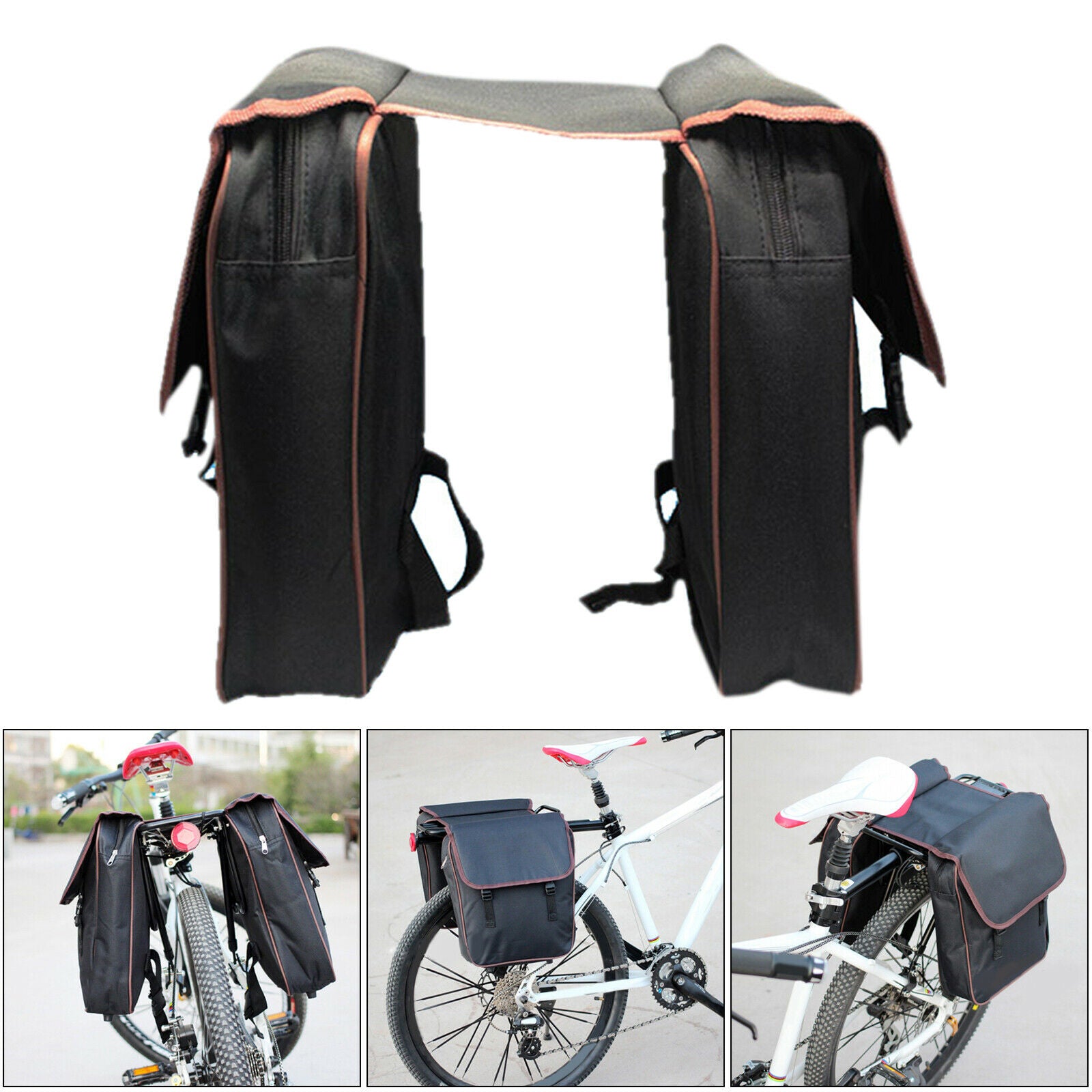 Portable Panniers Bag Rear Seat Bag Biking Expedition Touring Storage Bag