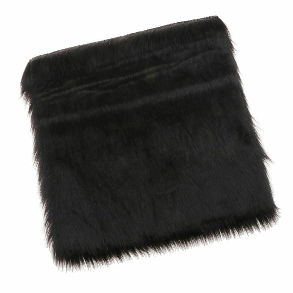 Fluffy Square Sofa Cushion Area Rug Carpet Float Window Mat 40x40cm Black