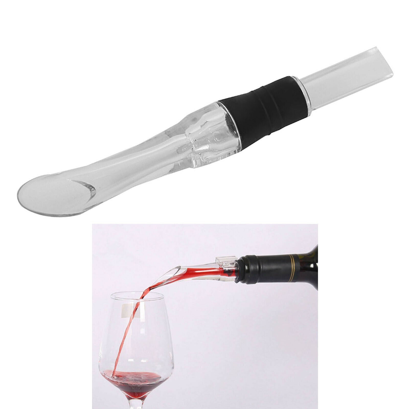 Acrylic Wine Pourer Decanter Bottle Pouring Spout Wine Kitchen Bar Accessory