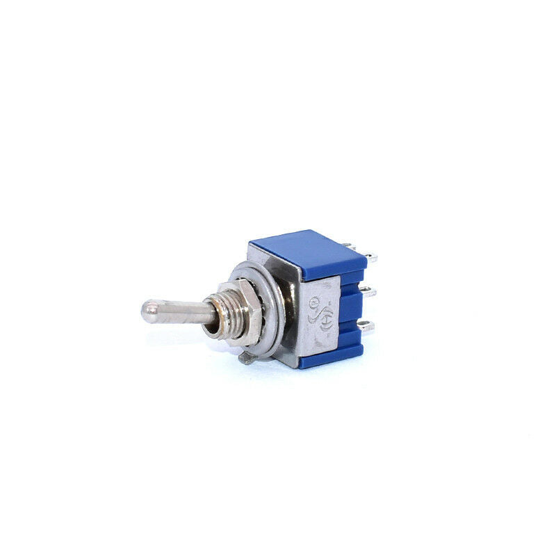 10PCS Mini Toggle Switch 2 Position 6Pins DPDT ON-ON 6mm Thread Latching 6A 125V