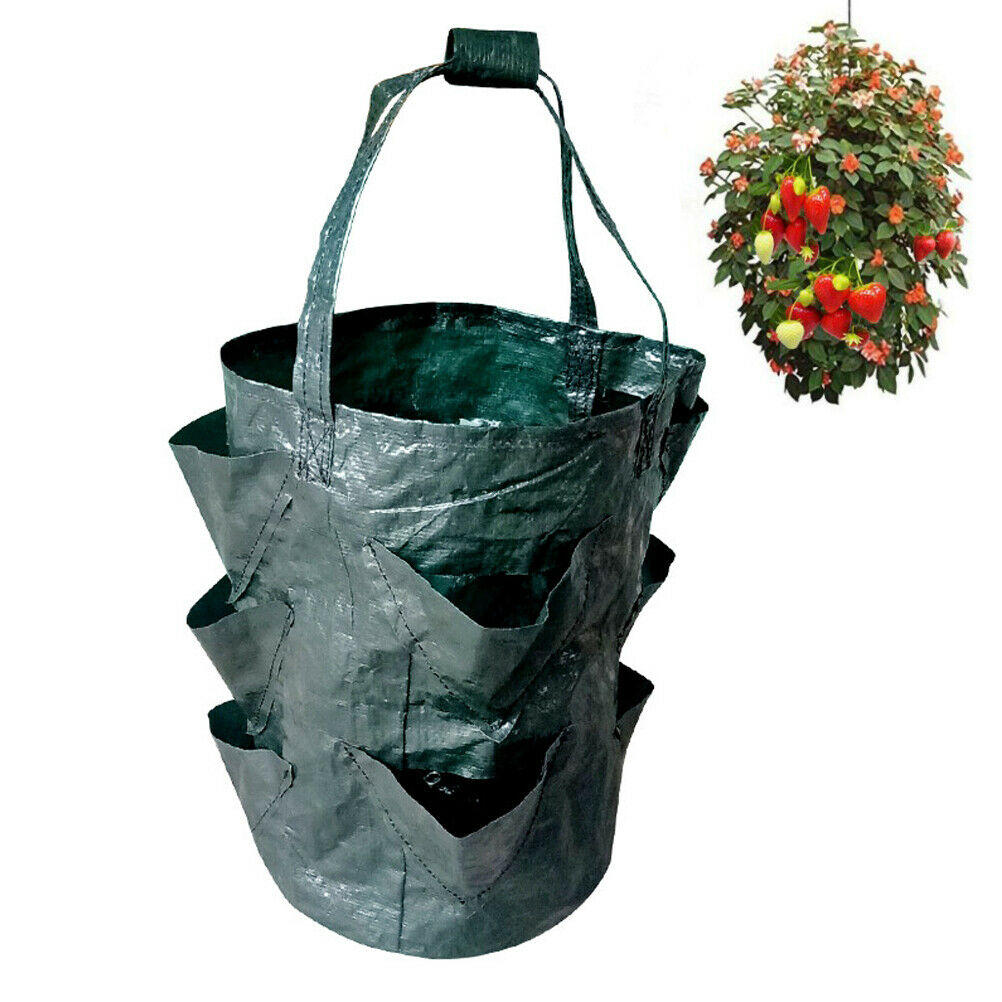 Garden Strawberry Vertical Planting Bag Plant Growing Pot Planter Pouch Reusable