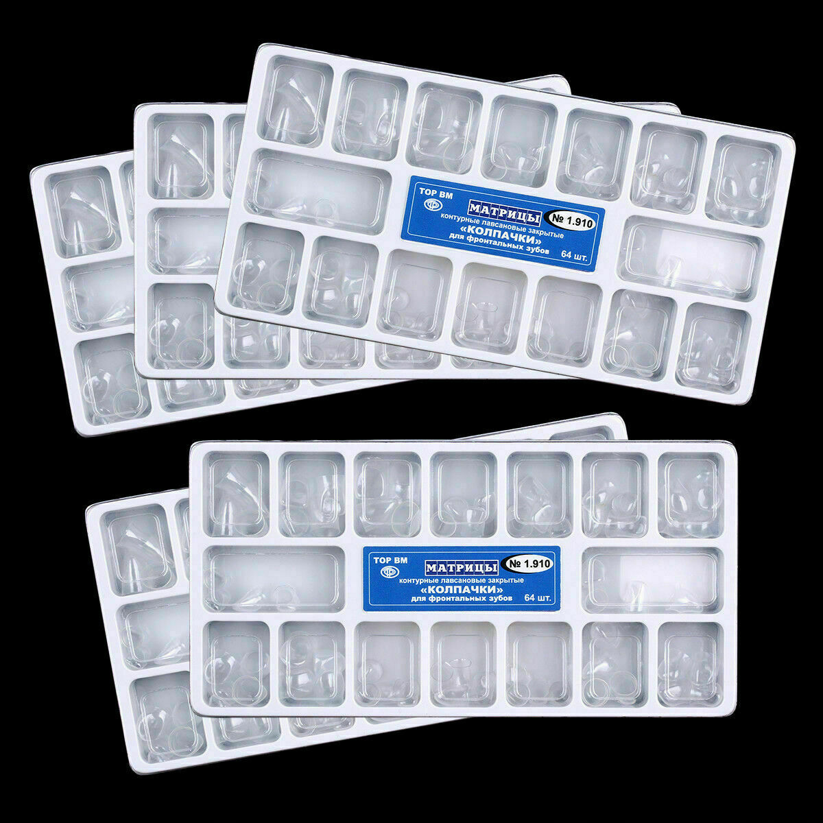 10 Boxes Anterior Transparent Crowns For Incisors/Canines № 1.910 AZDENT Dental