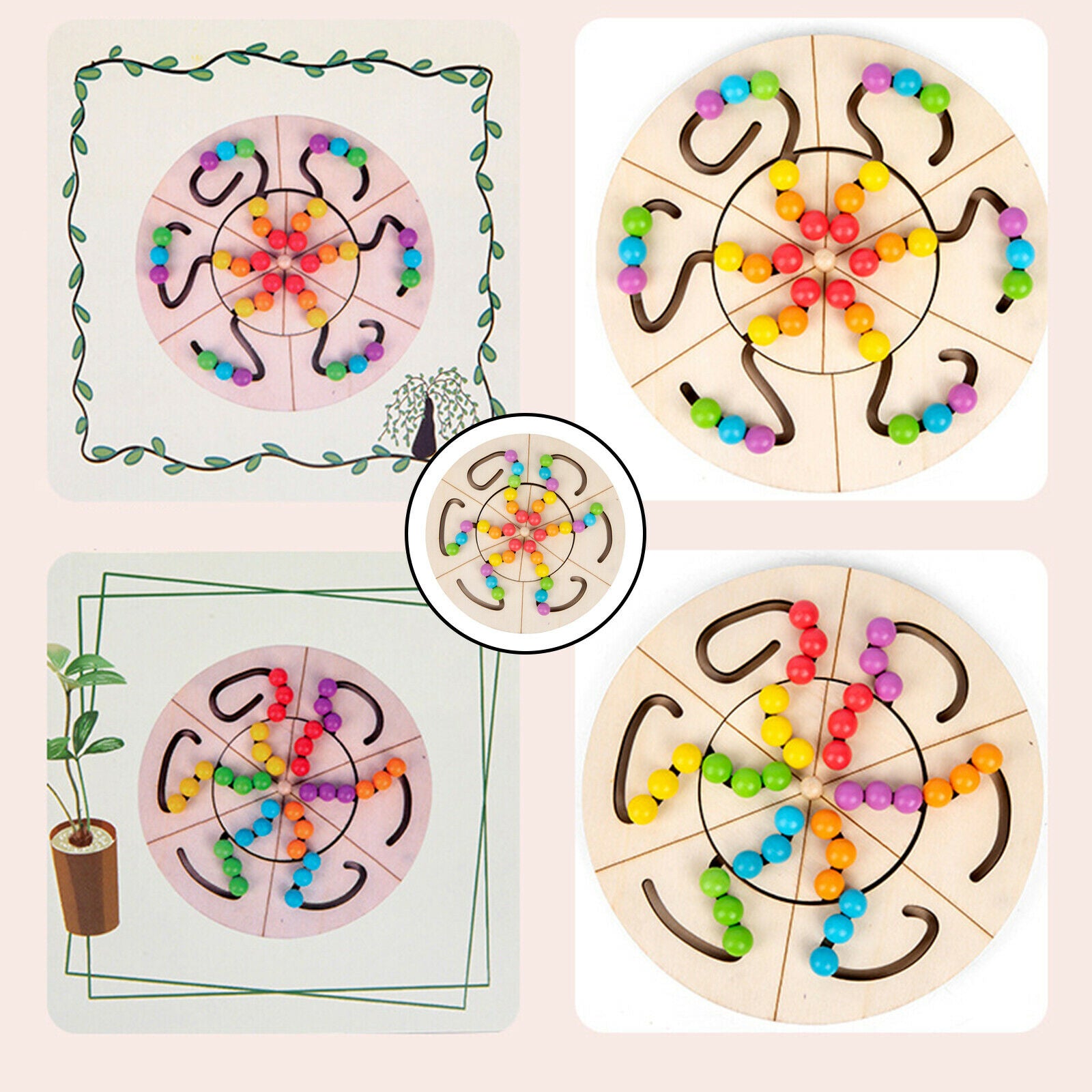 Montessori Bead Maze Puzzle Toys Activity Puzzle Brain Teaser Kids Early