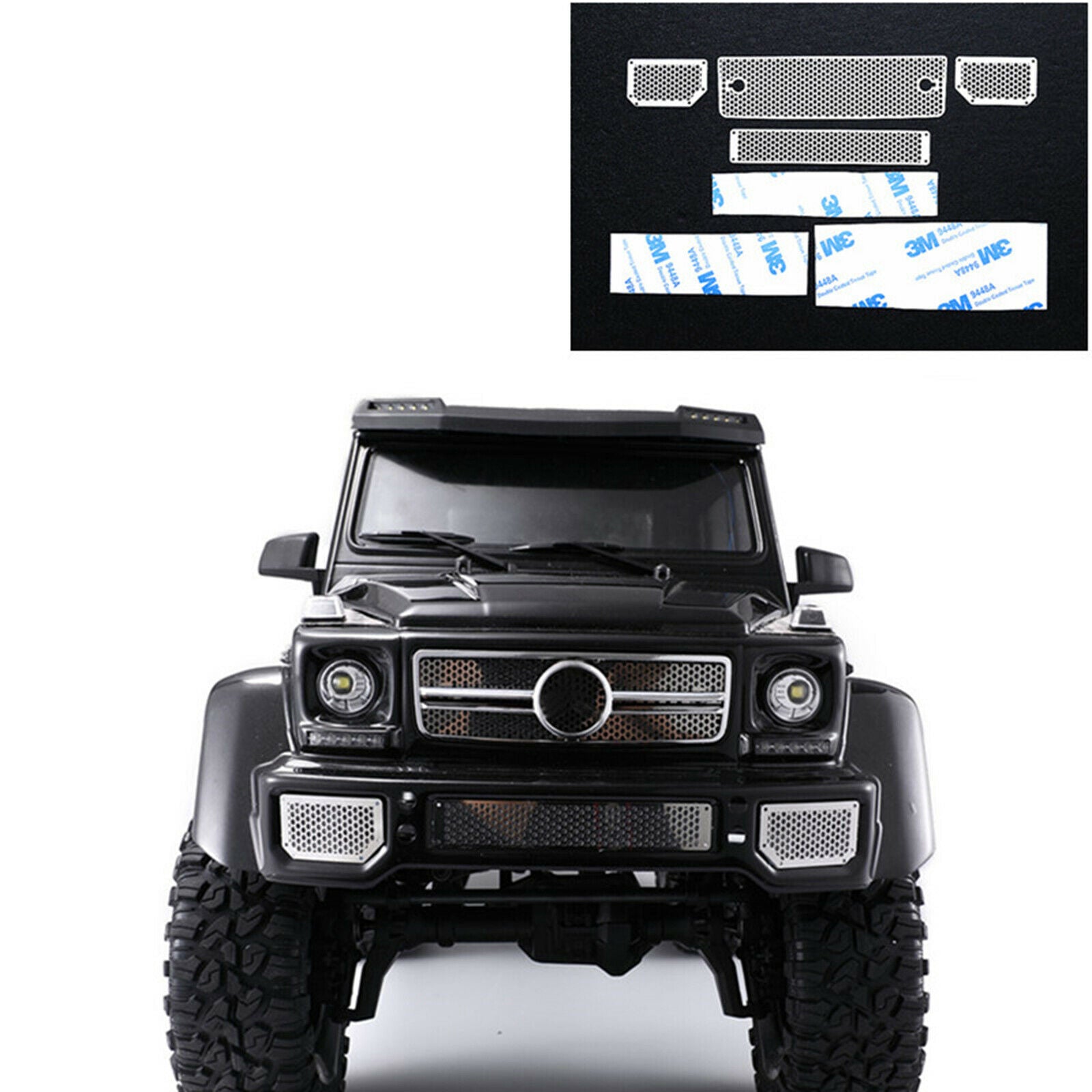 For TRAXXAS TRX6 TRX4 6x6 4x4 G63 G500 Intake Grille Cover Stainless Steel Set