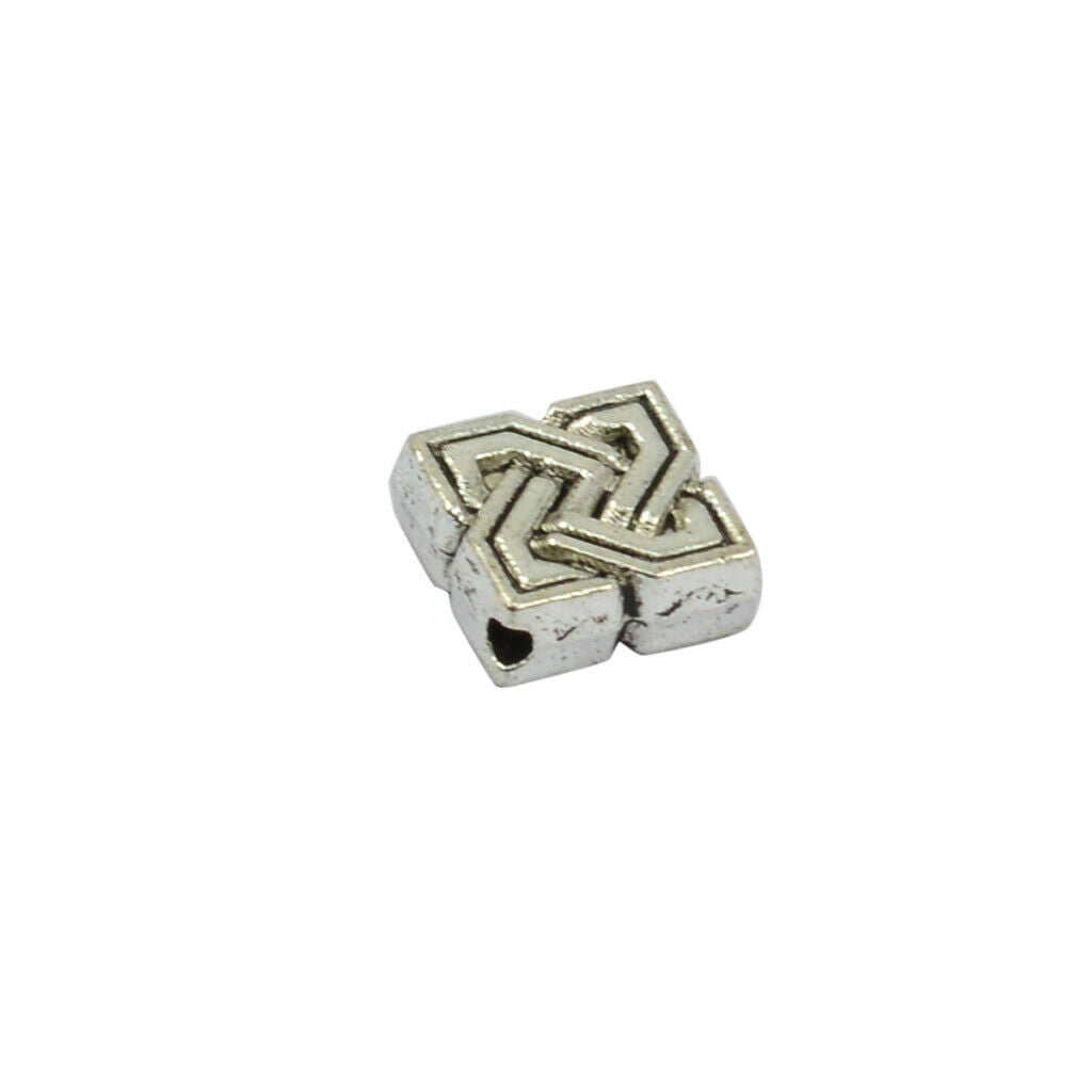 100 Pieces Celtic Knot Connector Beads 7x7mm Spacer Beads for Earring Bracelet