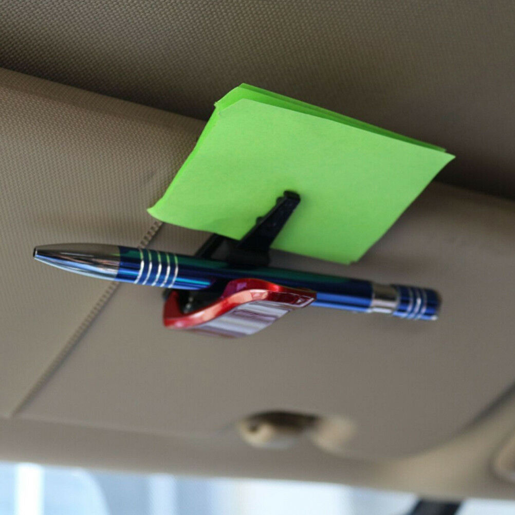 Red Car Sun Visor Clip Holder For Reading Glasses Sunglasses Eyeglass Card KBDA