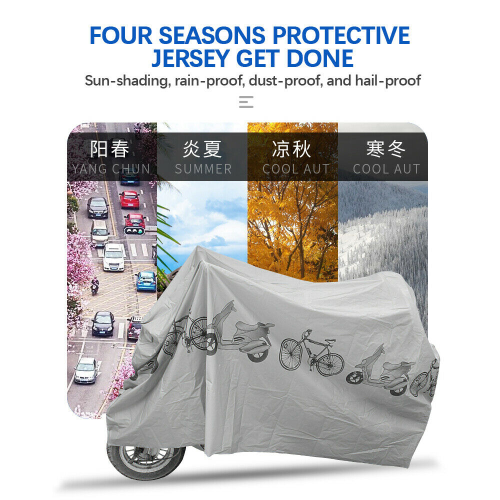 Universal PEVA Motorcycle Cover Protector Motorbike Bike Rain Dust Waterproof