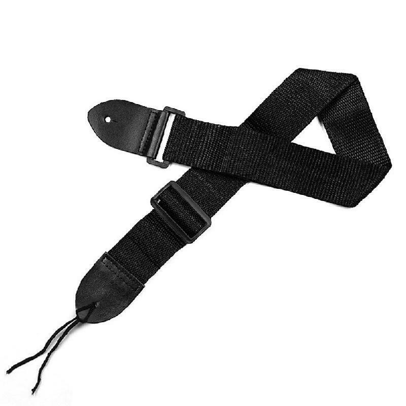 Nylon Guitar Strap Fuax Adjustable Leather Ends Electric Acoustic Guitar Bass