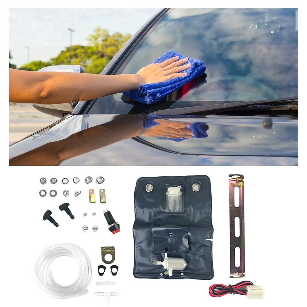 12V Universal Windscreen Washer Bottle With Mounting Bracket For Classic Car