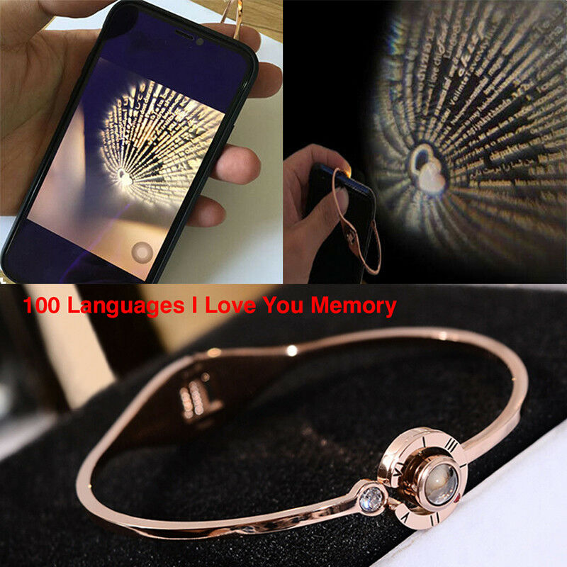 100 Languages I Love You Projection Charm Bracelet For Memory of LOVE Jew.l8