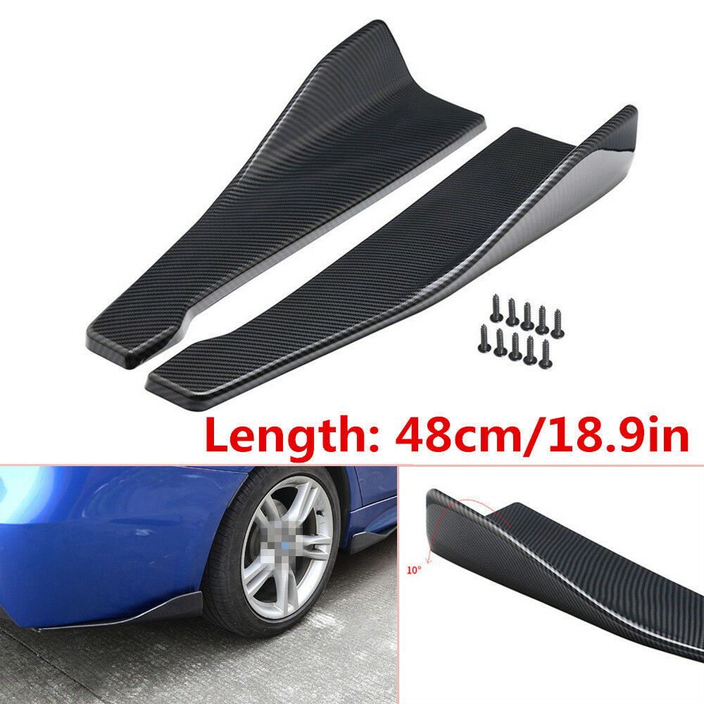 2X Car ABS Bumper Spoiler Rear Lip /Side Skirt Extension Splitters Winglet Wings