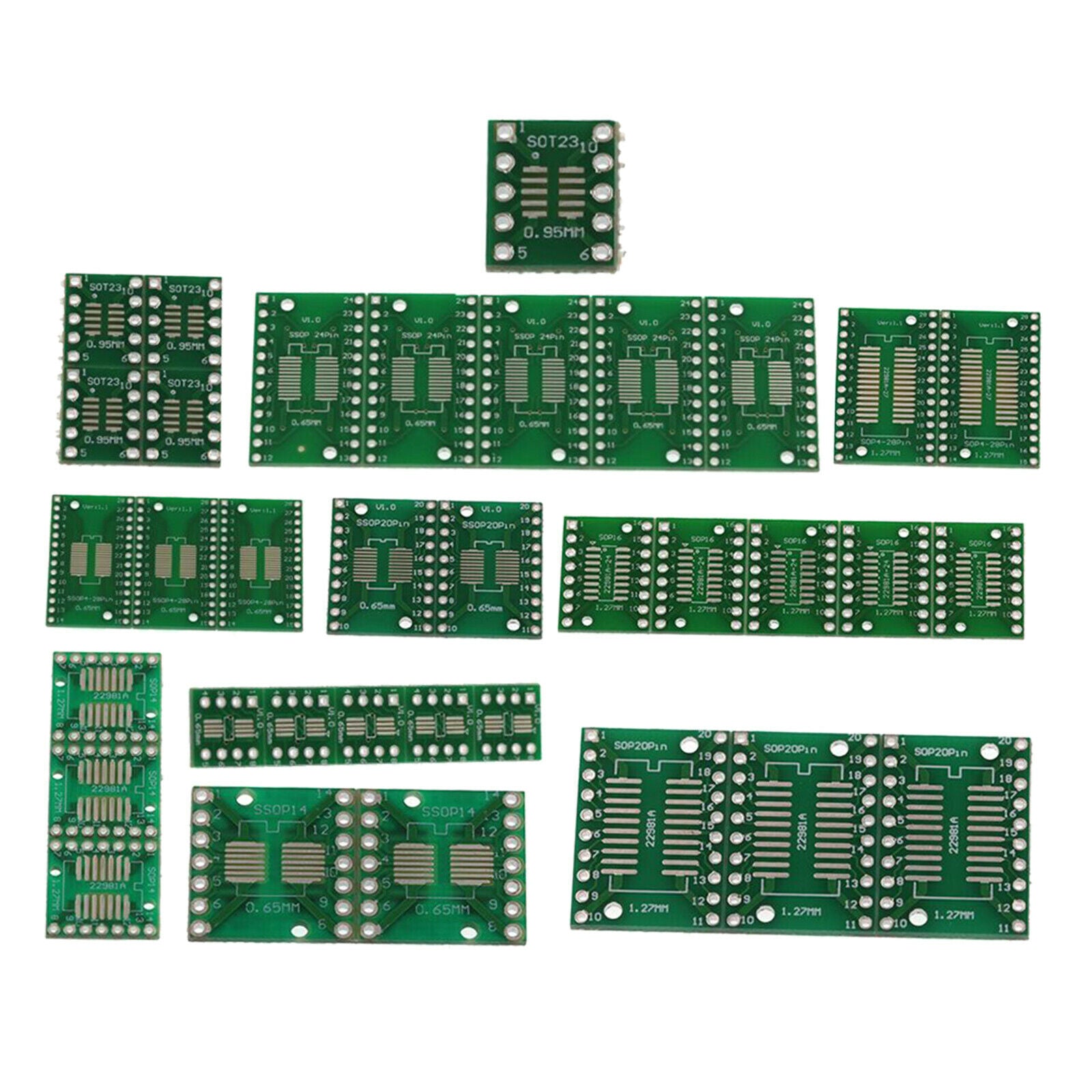 35pcs   TSSOP SOT23 SMT DIP Adapter PCB Experiment Convertor IC Board DIY