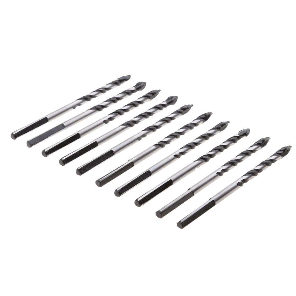 10 Pieces Cemented Carbide Drill Bits Metal Twist Drill Set Wood Tools 6mm