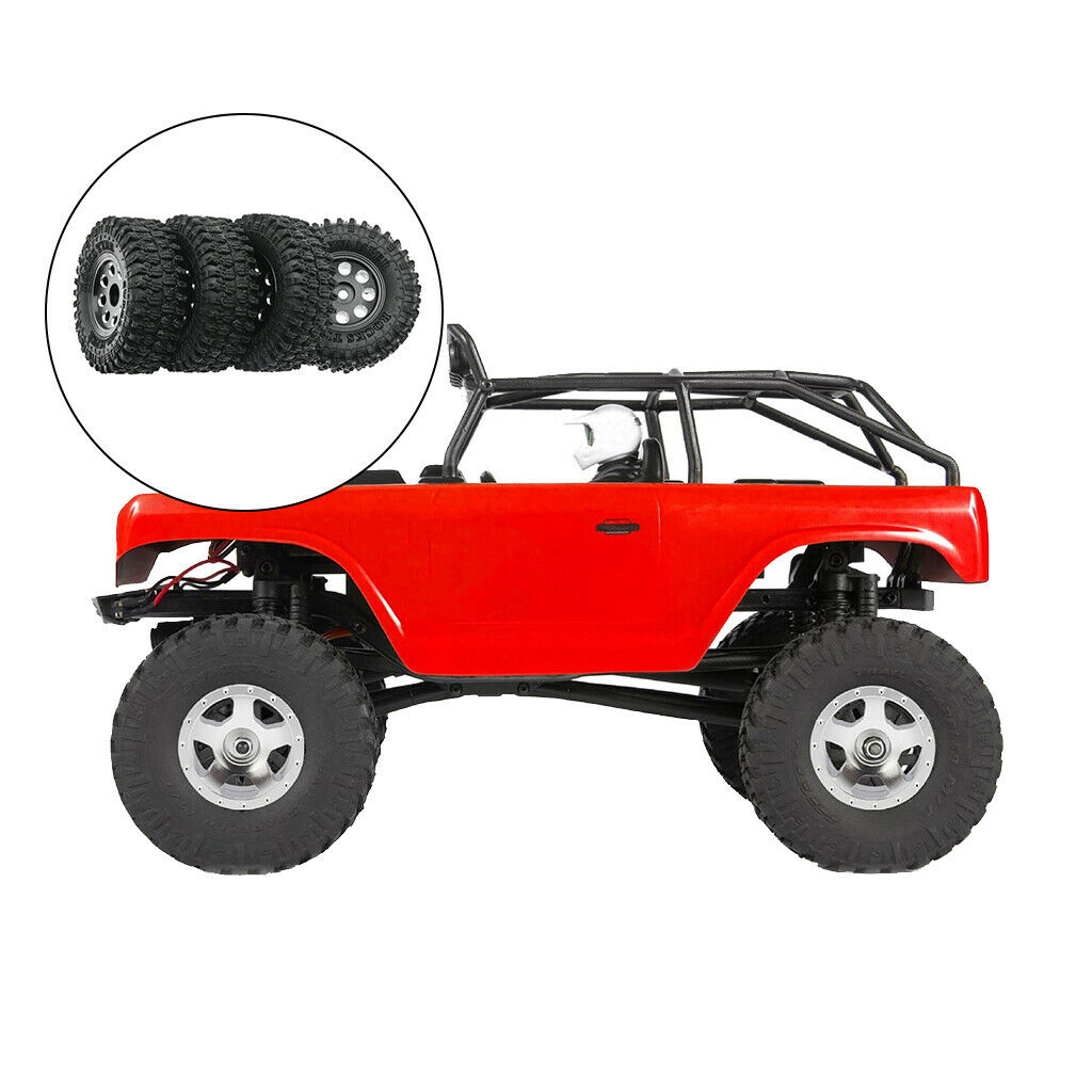 Replacement 1:24 Wheel Rubber Tires Tyres for Axial SCX24 Accessories Black