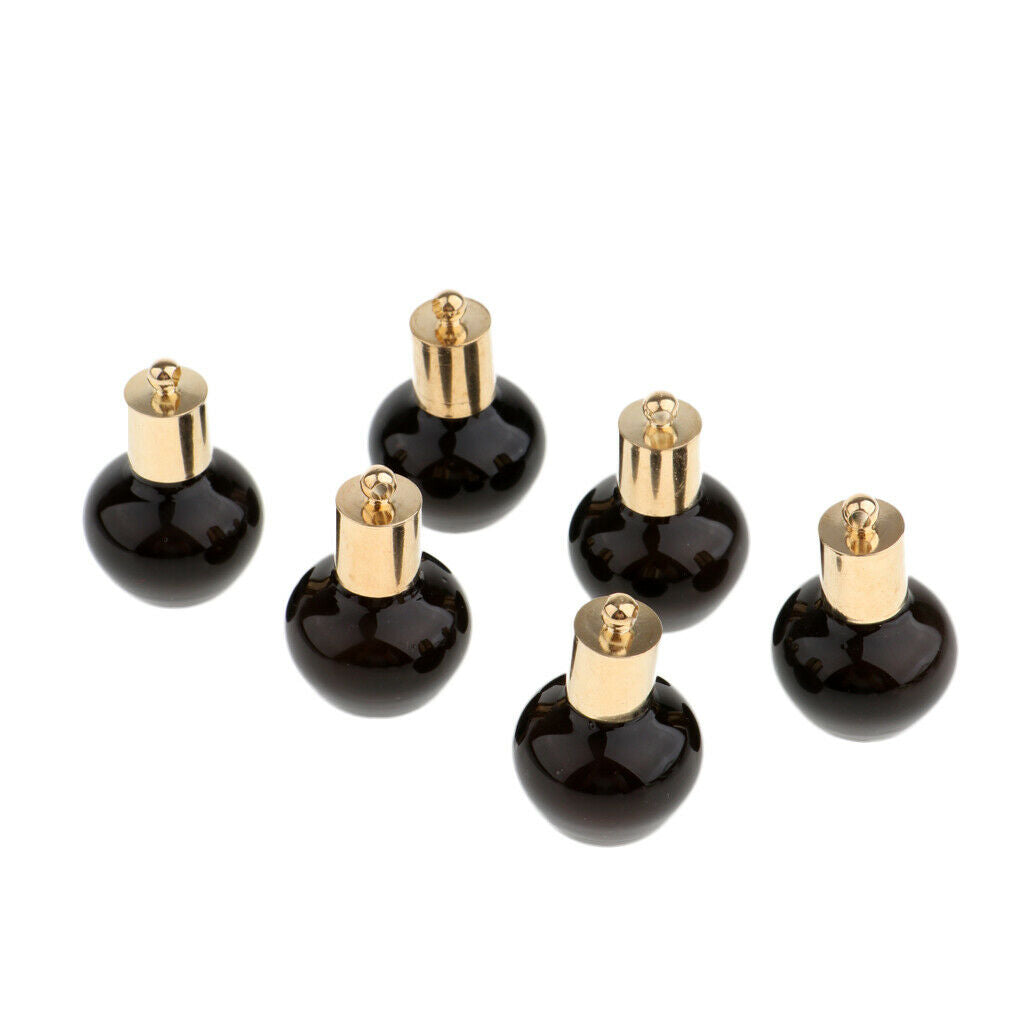6Pcs DIY Mini Wishing Bottle Pendant Charms Necklace Pendant Black