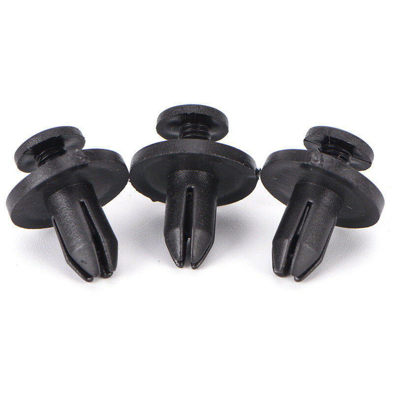 50pcs 6 mm Auto Car Bumper Fender Retainer Push Black Plastic Clips Fasten H Lt