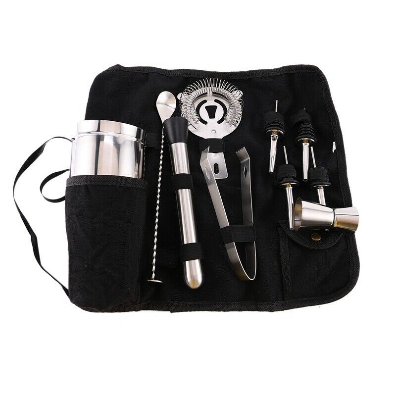 12Pcs Stainless Steel Cocktail Shaker Bar Set Bartender Kit Wine Martini MixerJ3