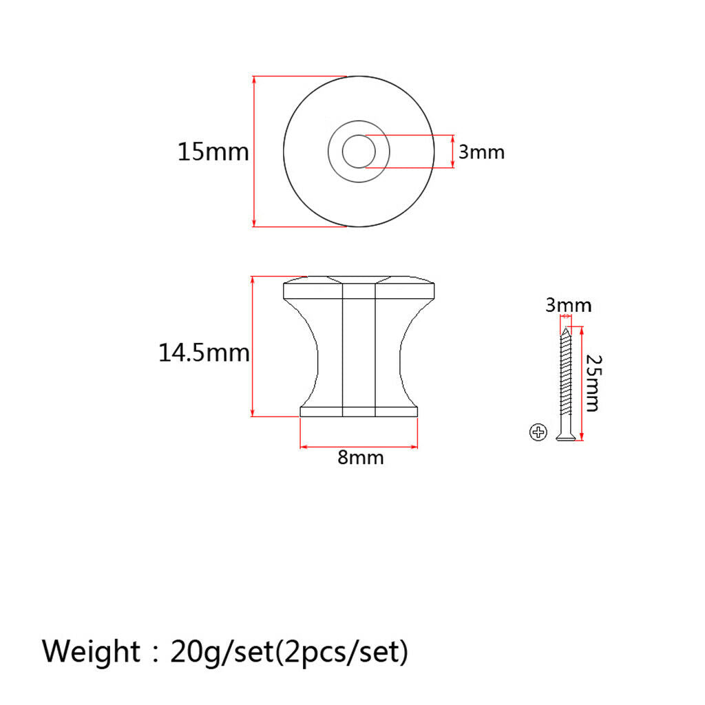 2 pieces guitar strap locking button for electric acoustic guitar bass