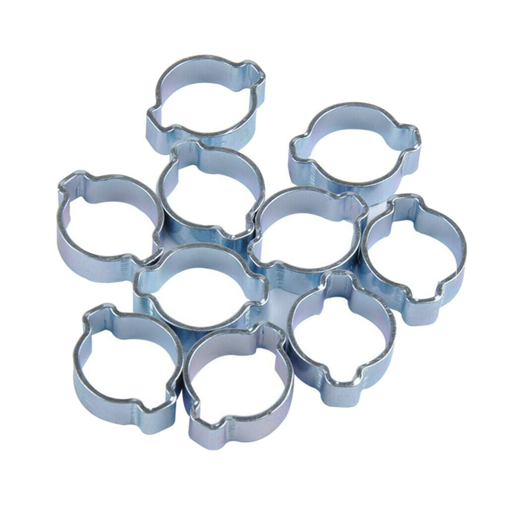 10-Pcs Zinc Plated Double Ear O Clip Hose Tube Fuel Clamps Assortment Kit -