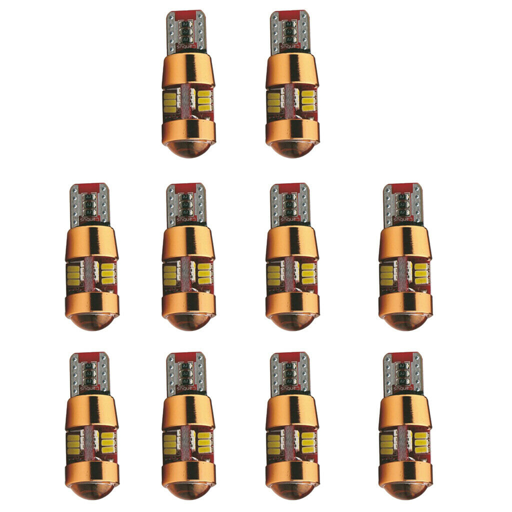 10 Pieces White 27SMD T10 3014 LED Car Canbus Backup Reverse Light Bulbs