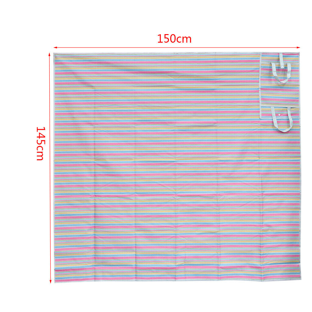 Outdoor Oxford Picnic Beach Camping Moisture-Proof Mat Bag Pink Stripes